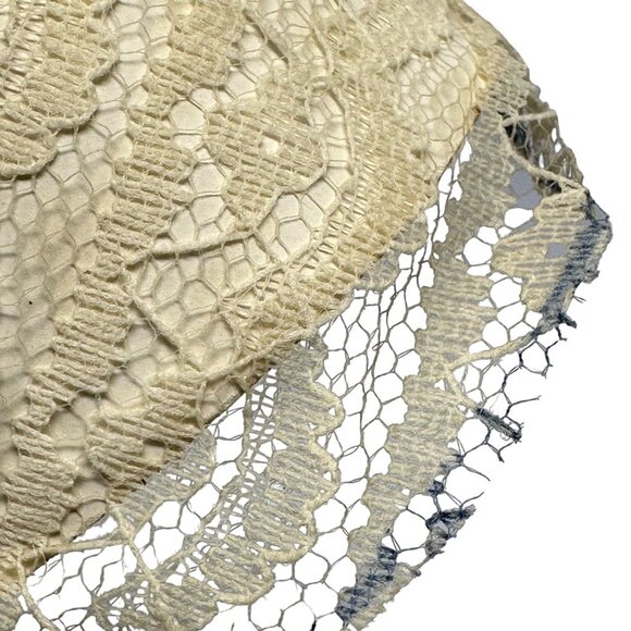 Angel Tree Topper Figurine Blonde Hair Lace Dress Cardboard Body Vintage MCM - Picture 6 of 7